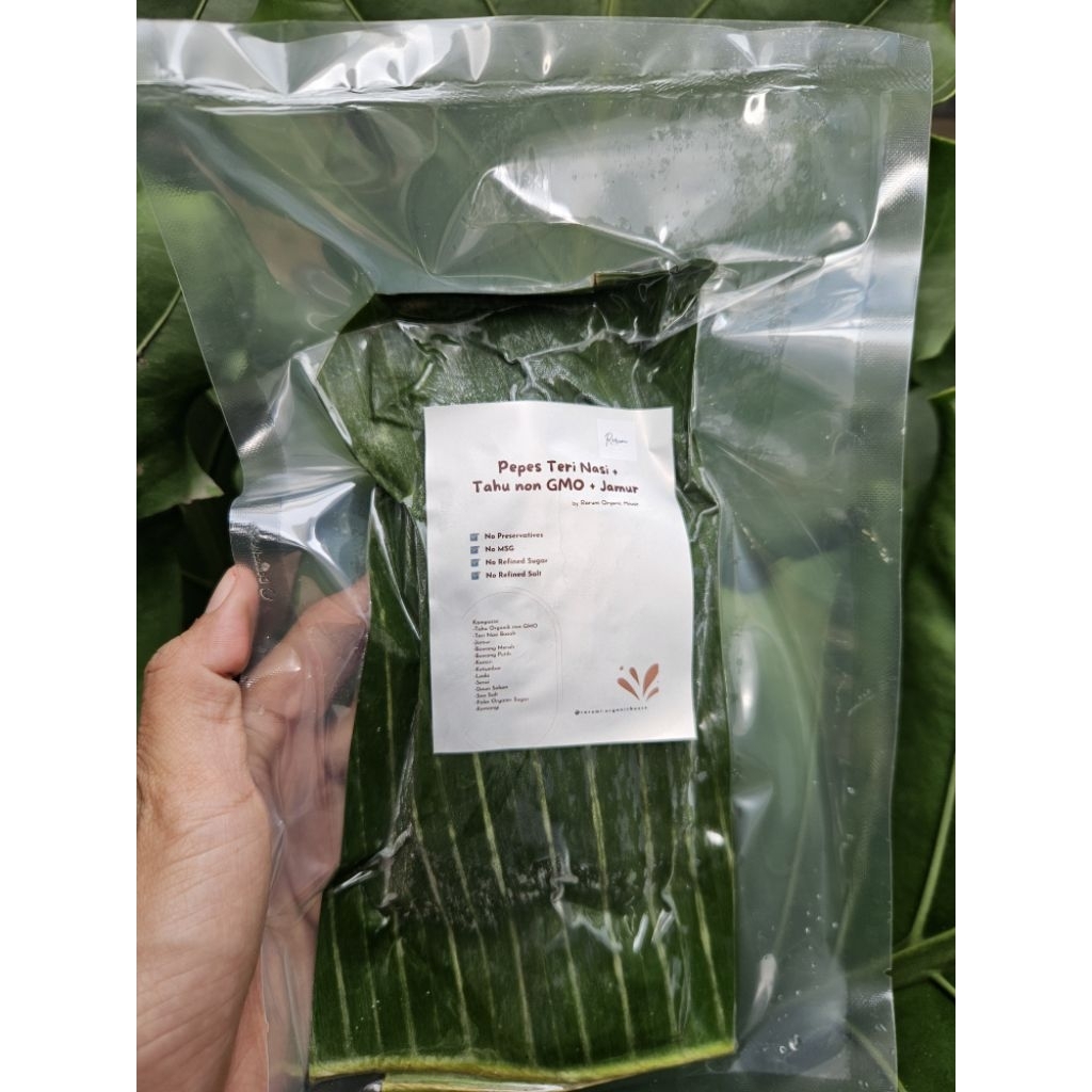 Pepes Teri Nasi Natural + Tahu non GMO + Jamur + Natural Eggs Hypoallergenic 200gr | Nutrient Dense