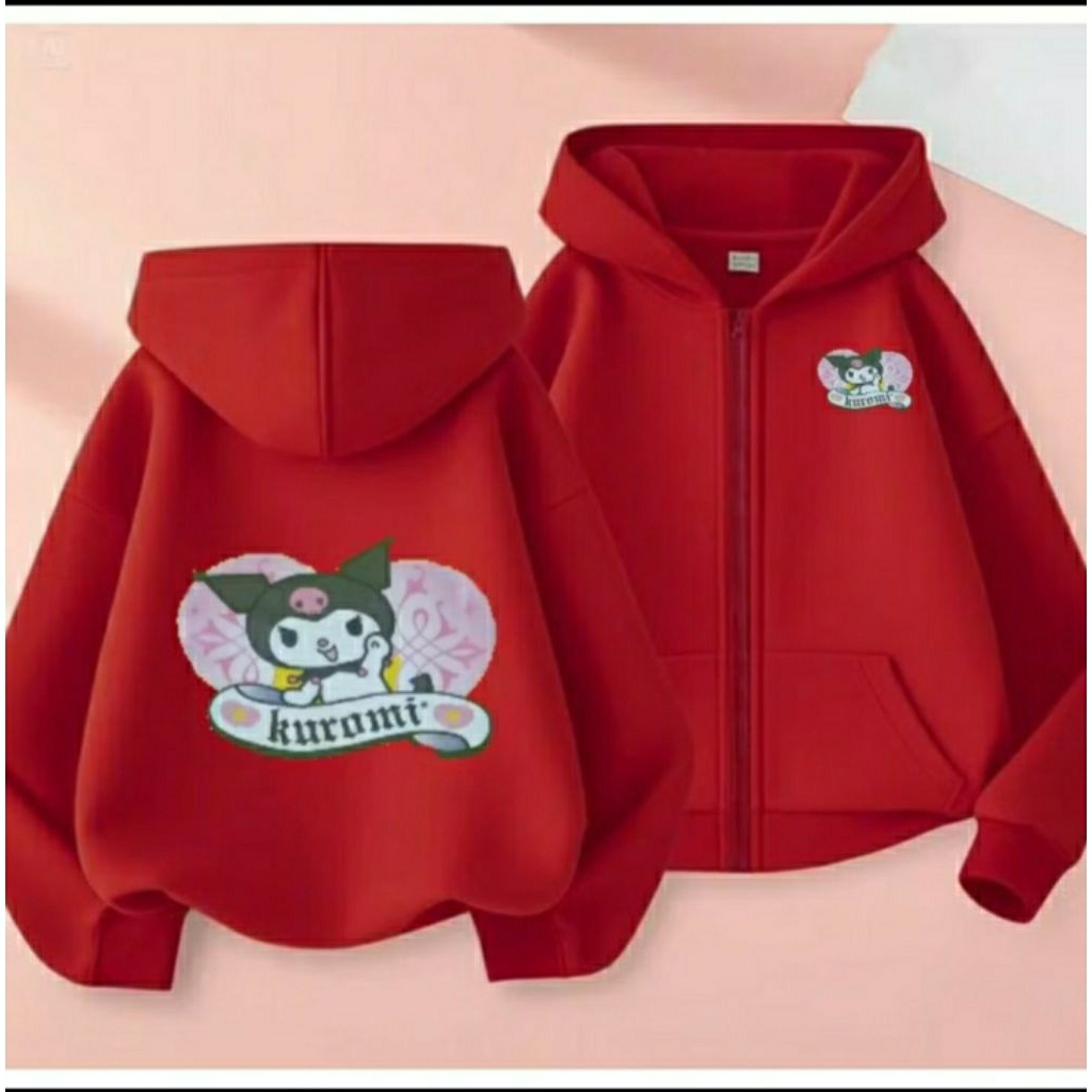 Jaket hoodie anak perempuan gambar kuromi/Sweeter anak perempuan terbaru kuromi