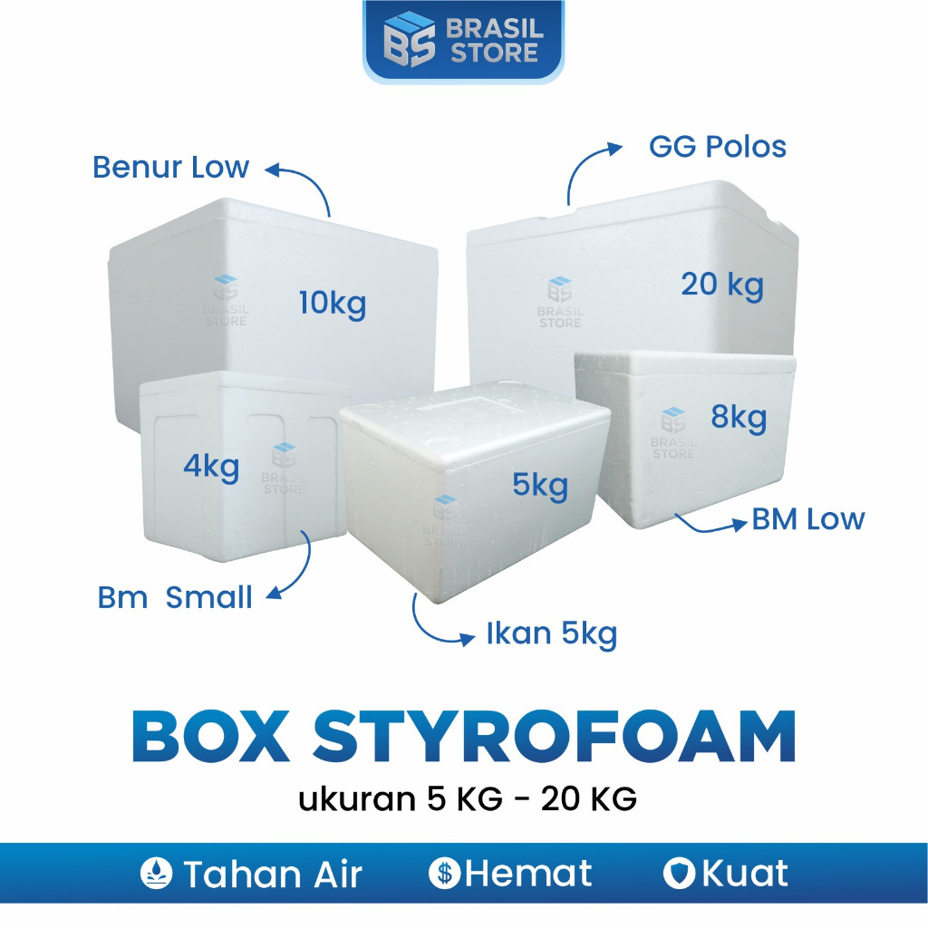 Box Styrofoam Kapasitas 5  - 20 KG Tahan Dingin / Box Styrofoam / Box Gabus /  Styrofoam Box / Kotak