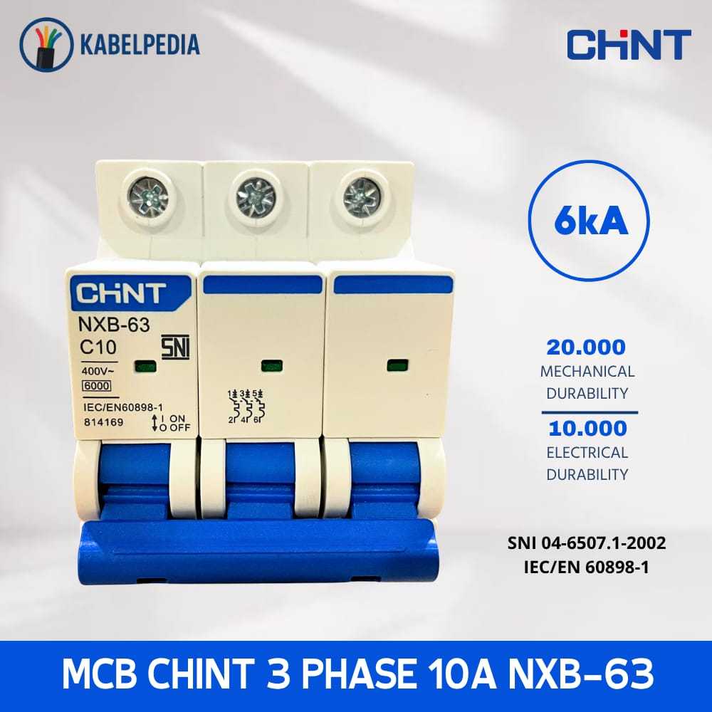 MCB CHINT 3P 10A - Pengaman Arus Listrik MCB CHNT