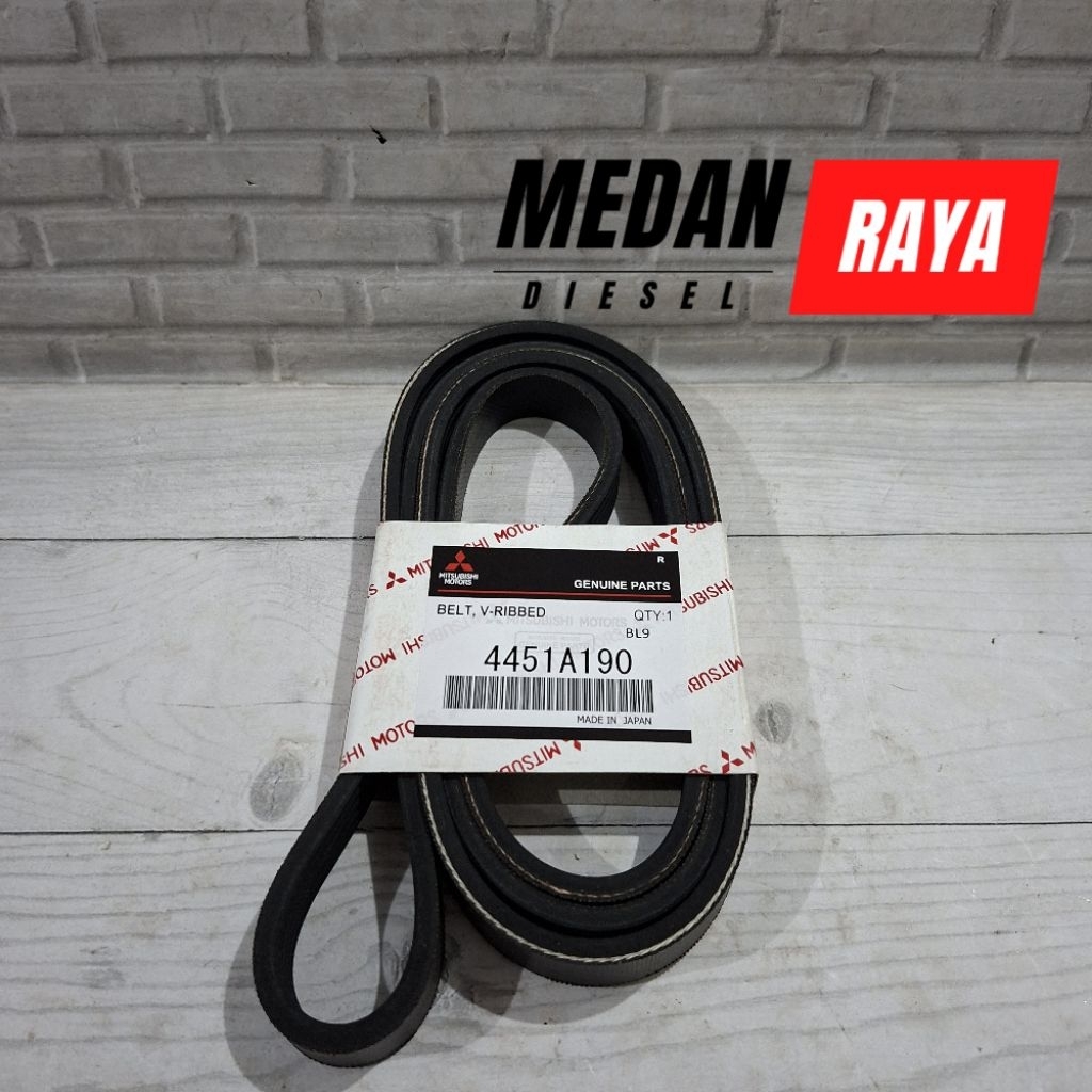 BELT / TALI KIPAS RADIATOR MOBIL MITSUBISHI L300 DIESEL EURO 4 P/STEERING 4451A190 ORIGINAL