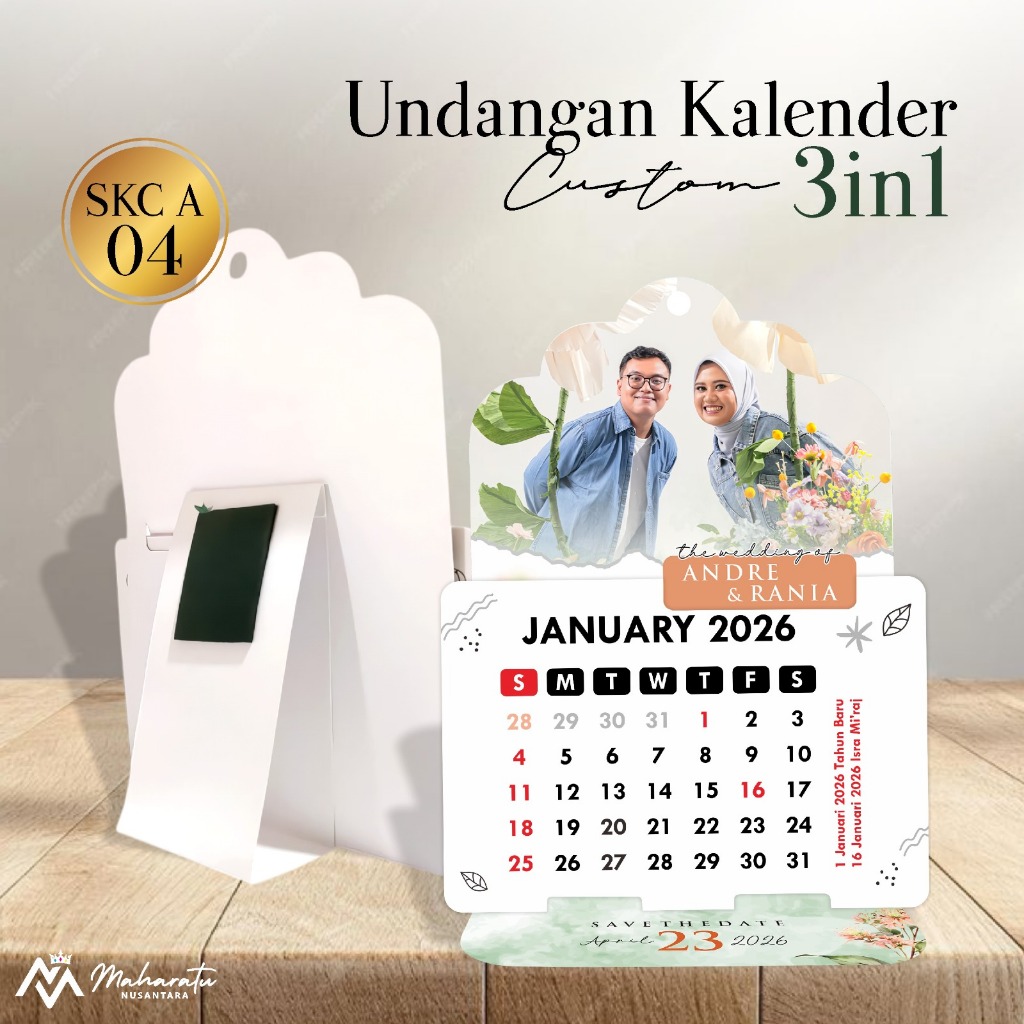 UNDANGAN PERNIKAHAN KALENDER 2026 - CETAK UNDANGAN NIKAH KALENDER CUSTOOM AESHTETIC PREMIUM