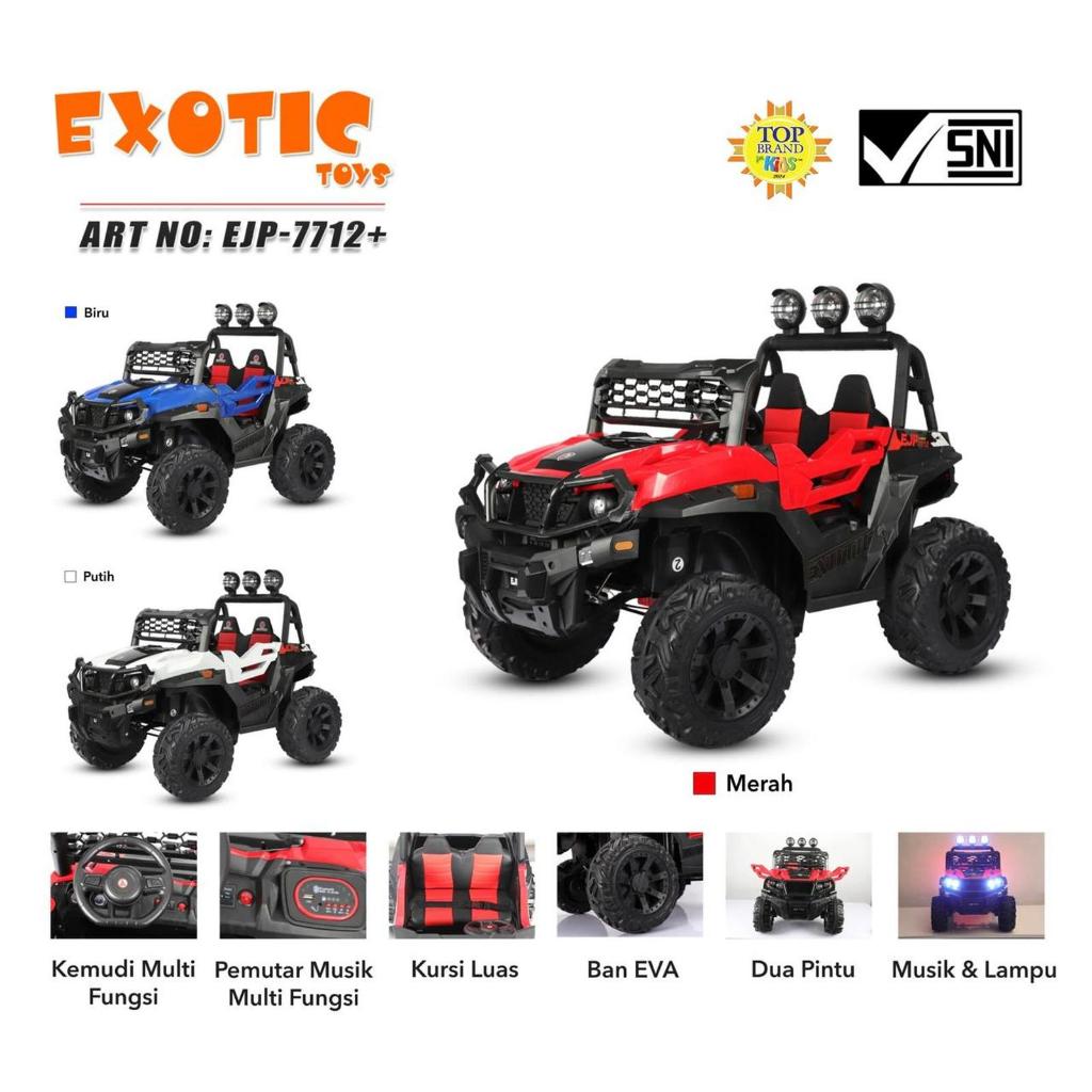 exotic jeep 7712+ ban karet 4 gearbox mainan anak mobil aki exotic ban karet ejp 7712+ mobilan aki e