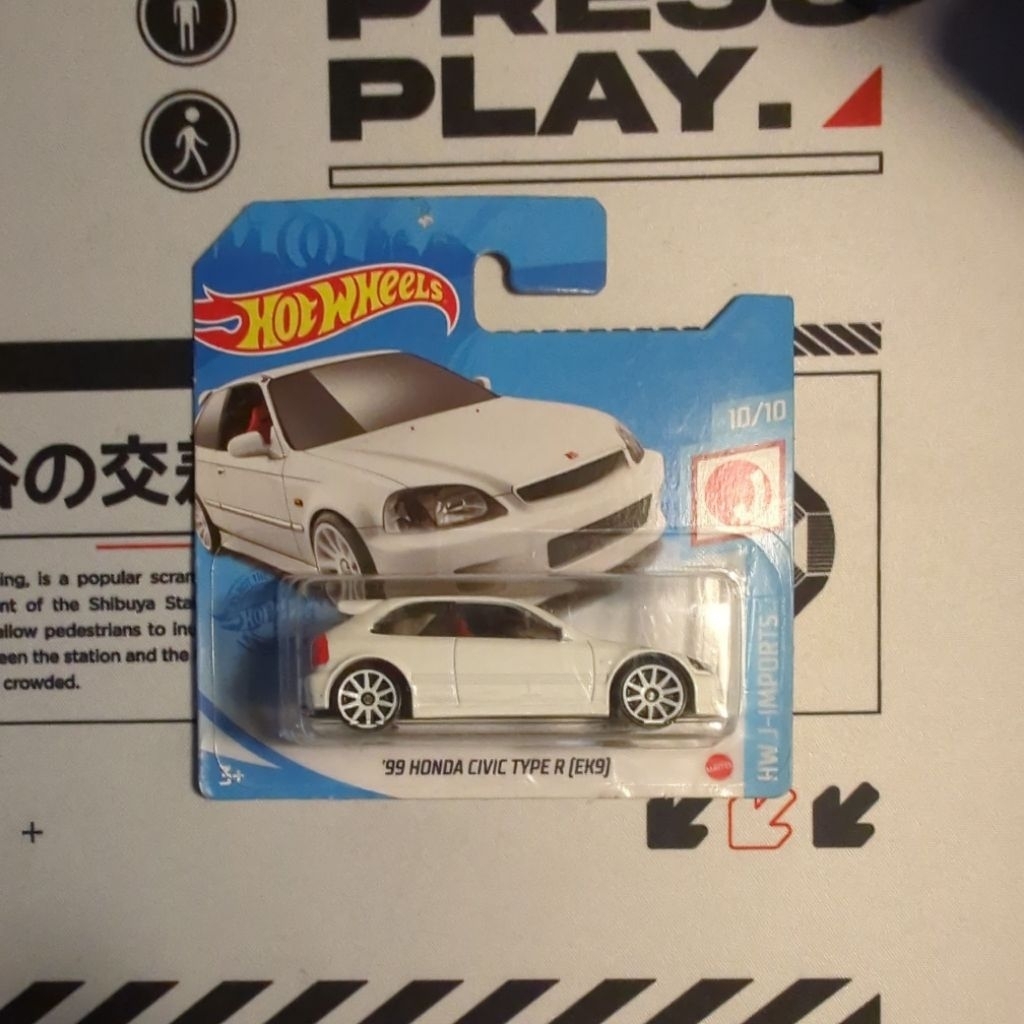 Hot Wheels Honda Civic EK9 Putih Short Card