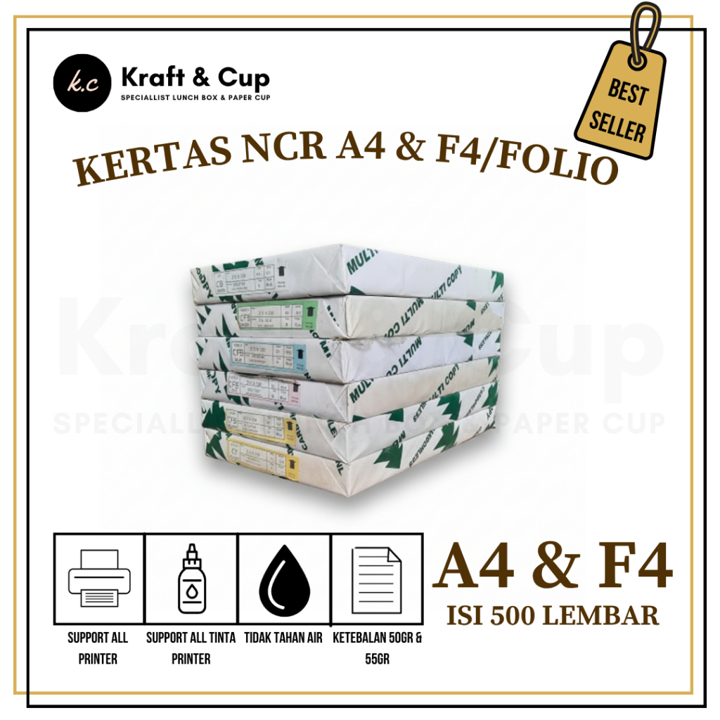 (500 LBR) Kertas Nota NCR A4 & F4 Kertas NCR A4 & F4