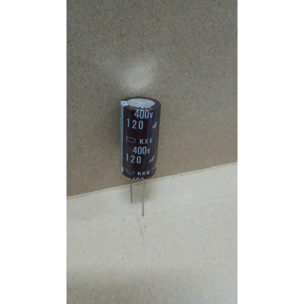 6582 kapasitor elco 120uf 120 uf 400v 400volt 400 volt nippon chemicon
