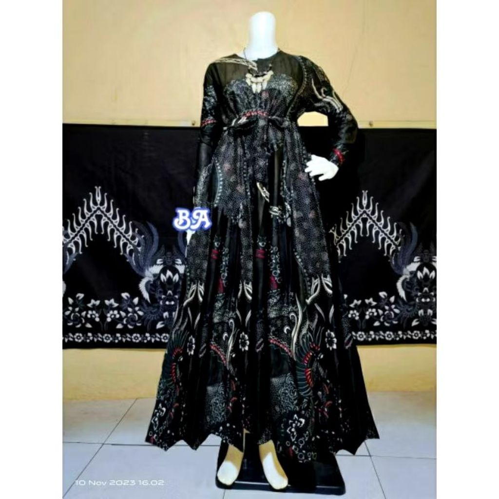 [hyrabatik] Gamis Wanita Batik - Gamis Elegan Simple Mewah