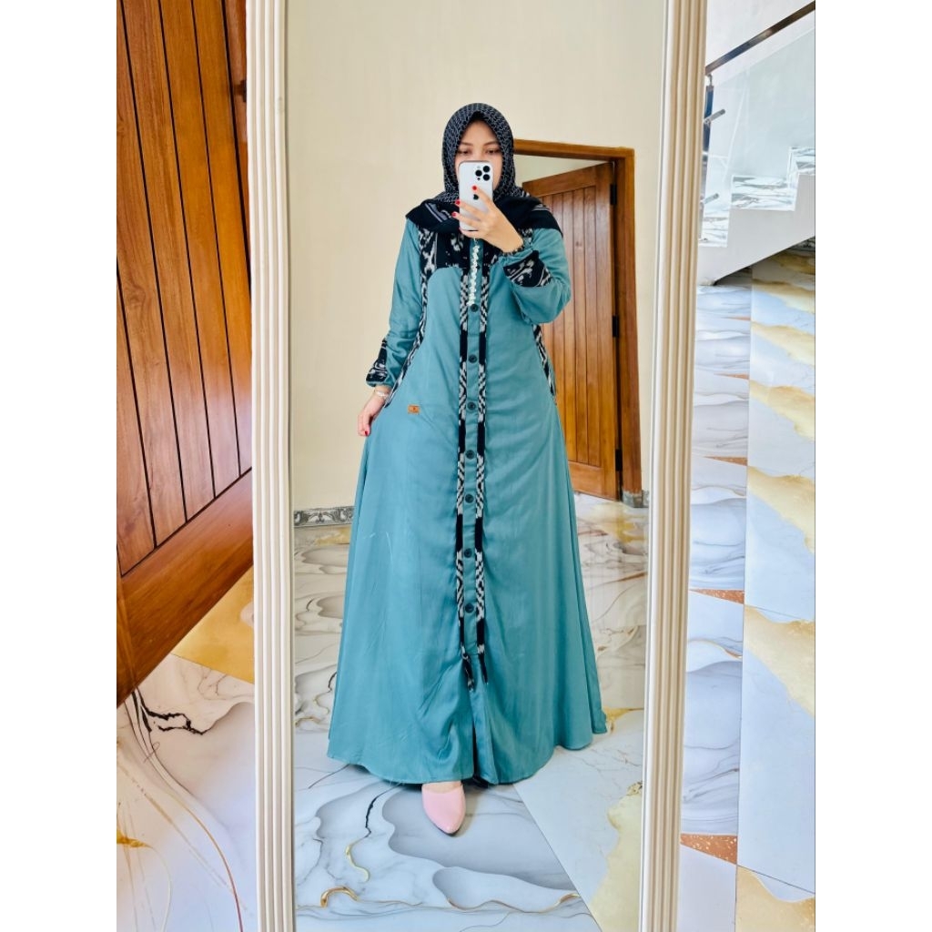 DAILY DRESS TENUN AZIZIYA WARDAH BY FAREECHA_GAMIS FAREECHA TERBARU_GAMIS TENUN TERBARU