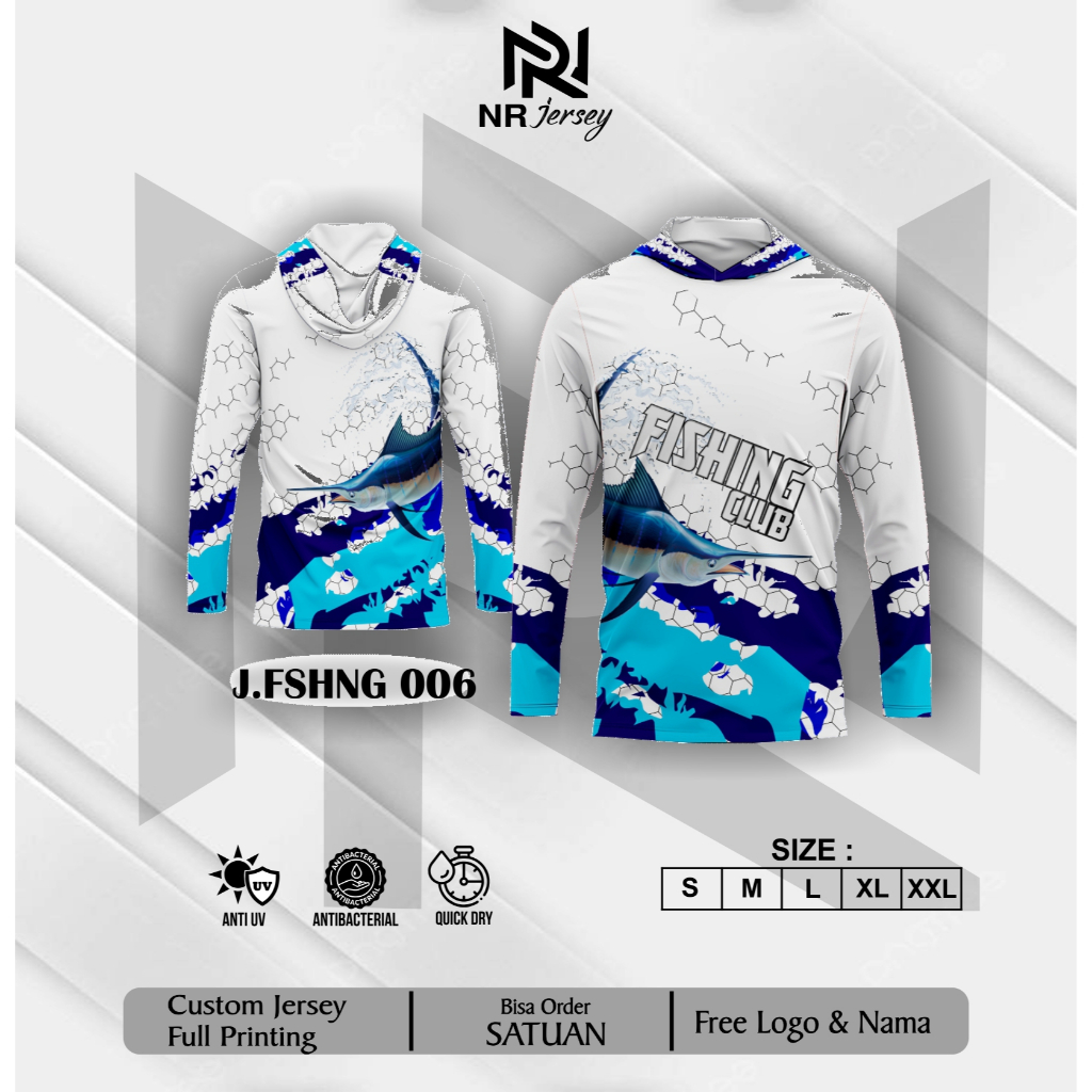 Kaos Jersey Mancing Berkupluk Free Nama Logo || Kaos Mancing Tebal Adem Free Nama Logo