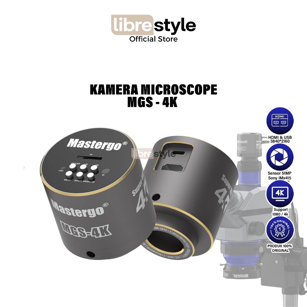 MASTERGO MGS-4K CAMERA HD MICROSCOPE ORIGINAL - KAMERA MIKROSKOP 4K 1080 HDMI - CAMERA MICROSCOPE TR
