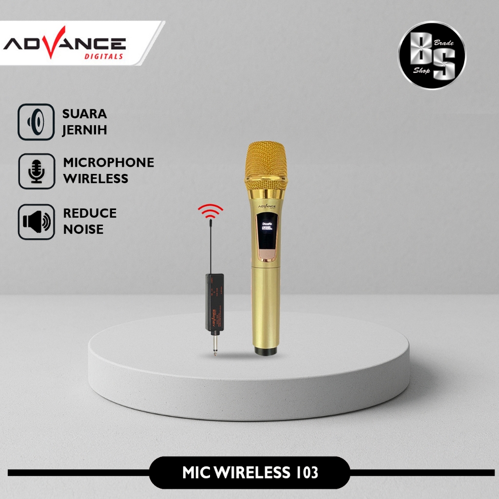 Microphone Wireless Advance MIC-103 (Mic Tanpa Kabel) Baterai Rechargeable