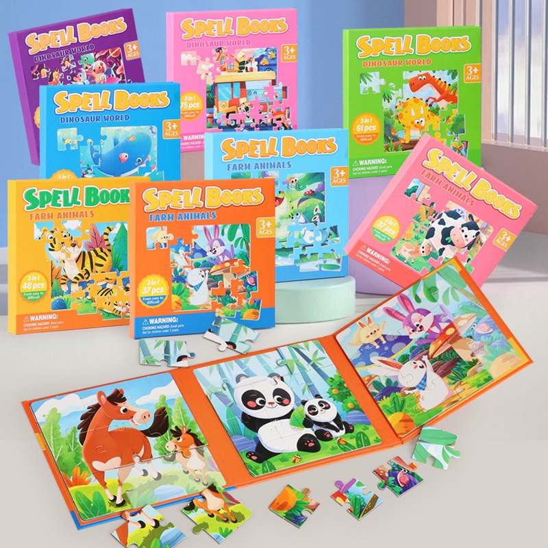 3 in 1 Mainan Puzzle Edukasi Anak Buku Puzzle Magnet / Booklet Magnetic Dengan Mainan edukasi anak