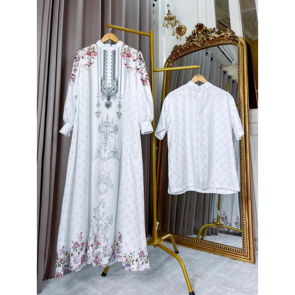 Dress Aqeela Couple Gamis Wanita | Gamis Motif By Warna Warni Brand