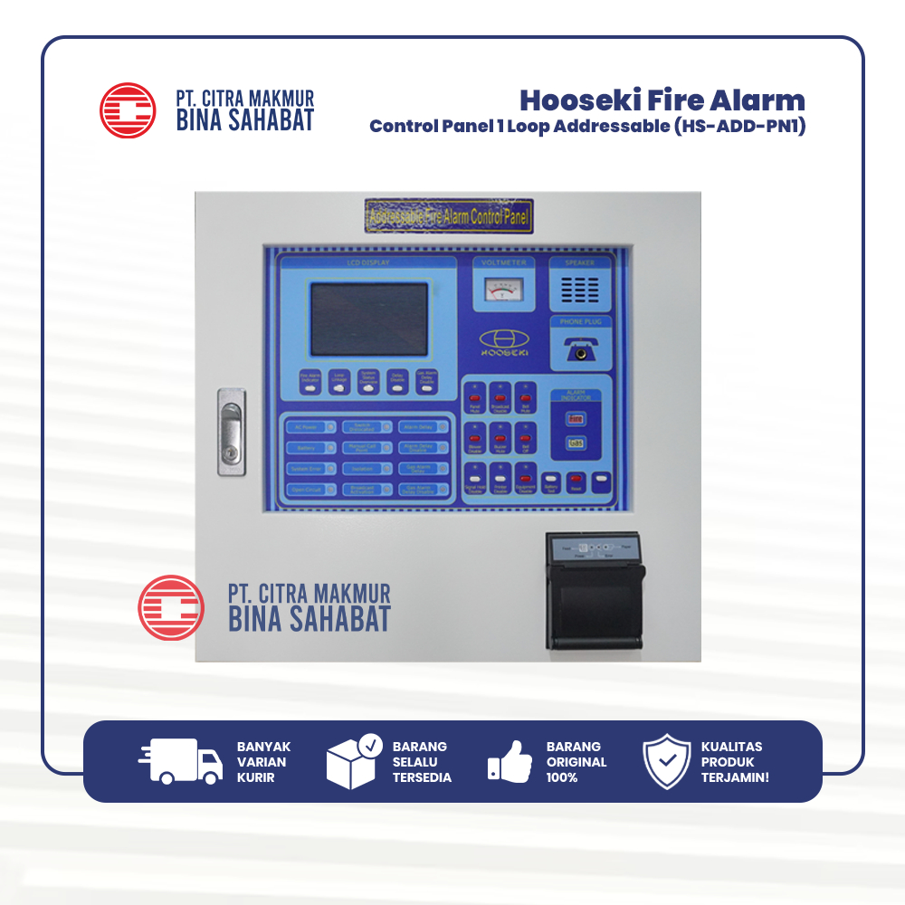 Hooseki Addressable 1 Loop Fire Alarm Control Panel With Printer Type HS-ADD-PN1 (BJ-HSFA-PN1)