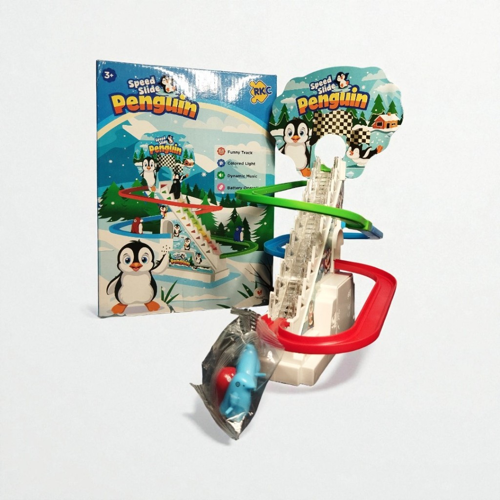 Speed Slide Penguin, Mainan Seluncuruan Penguin Automatis dengan Baterai.