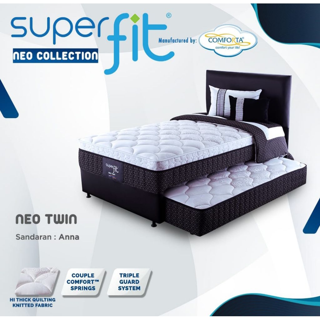 Springbed Sorong Comforta Superfit Neo Twin Kasur 2 in1 Feel Medium dilengkapi dengan Comfort Spring