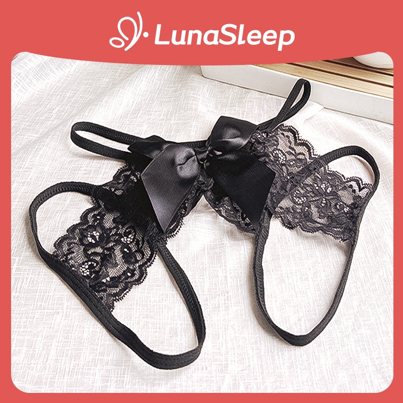 LunaSleep Celana Dalam Wanita Lingerie Renda Low Waist Desain Hollow Out Gaya French Style Look Eleg