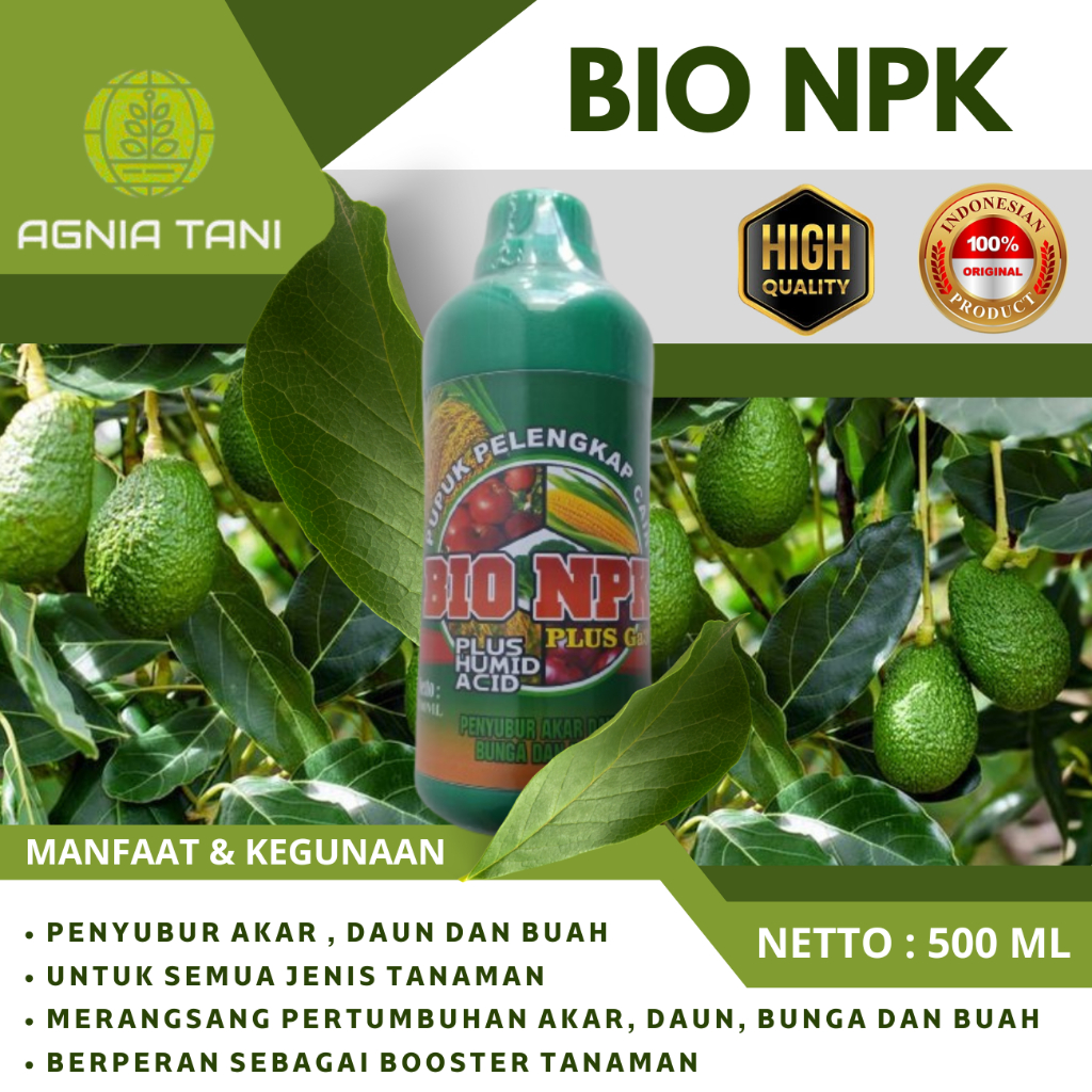 BIO NPK GAZA5 Pupuk Cair Penyubur Bunga & Buah Tanaman Alpukat