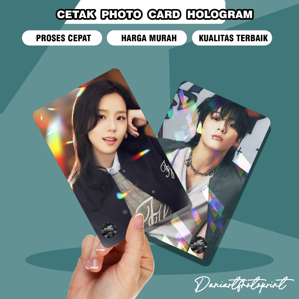 ( MINIMAL CETAK 10 PCS  ) CETAK PHOTO CARD CUSTOM LAMINASI HOLOGRAM TERMURAH