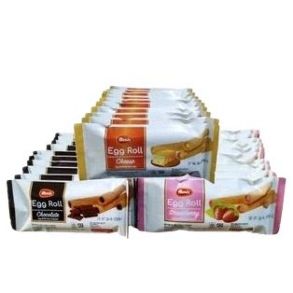 MONDE EGG ROLL CREAM STICK CHOCOLATE | STRAWBERY | KEJU NETTO 10 PCS X 35 GR MURAH