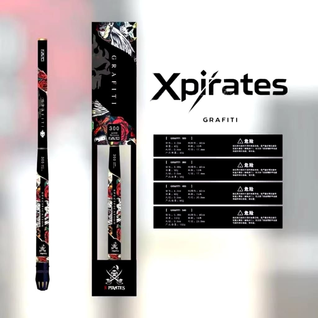 JORAN TEGEK XPIRATES GRAFITI 360 450 RUAS PENDEK CARBON RINGAN DAN KAKU