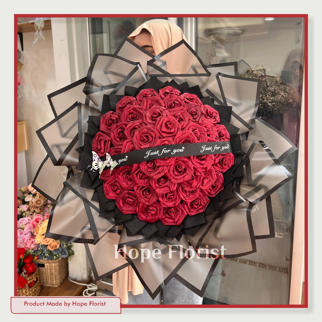 (READY STOCK) Buket Bunga Mawar Satin Besar / Buket Satin  / Buket Wisuda / Buket lamaran / Gift Ula