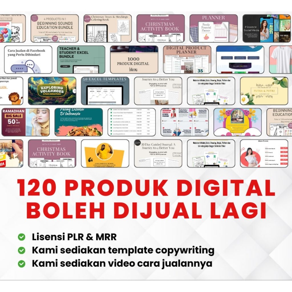 AH_Digital - 120 Produk Digital Siap Dijual Lagi | Lisensi PLR & MRR