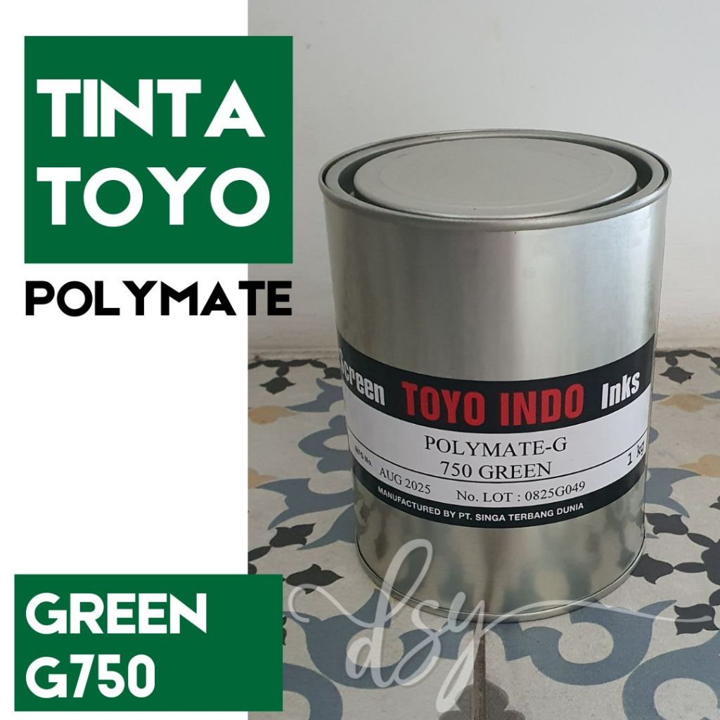 TINTA TOYO POLYMATE GREEN G750 HIJAU CAT SABLON PLASTIK 1 KG