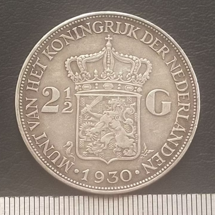 #8.WB. KOIN KUNO / SILVER COIN WILHELMINA  2 1/2 G  TAHUN 1930