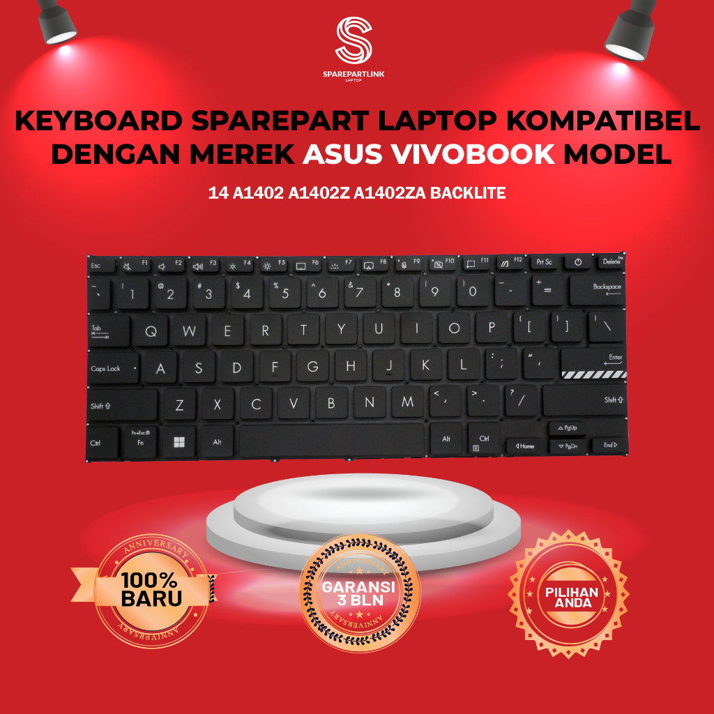Keyboard Asus Vivobook 14 A1402 A1402z A1402za Backlite