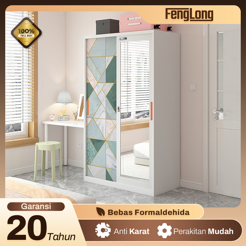 Lemari Baju Besi Sliding Lemari Sliding Besi Almari Besi Sleding 2 Pintu Lemari Besi Sliding 120