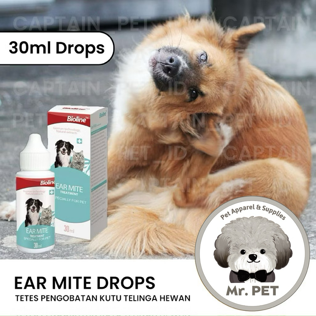 OBAT TETES KUTU TUNGAU TELINGA ANJING EAR MITE DROPS FOR DOG EAR MITES KUTU TUNGAU TELINGA ANJING PO