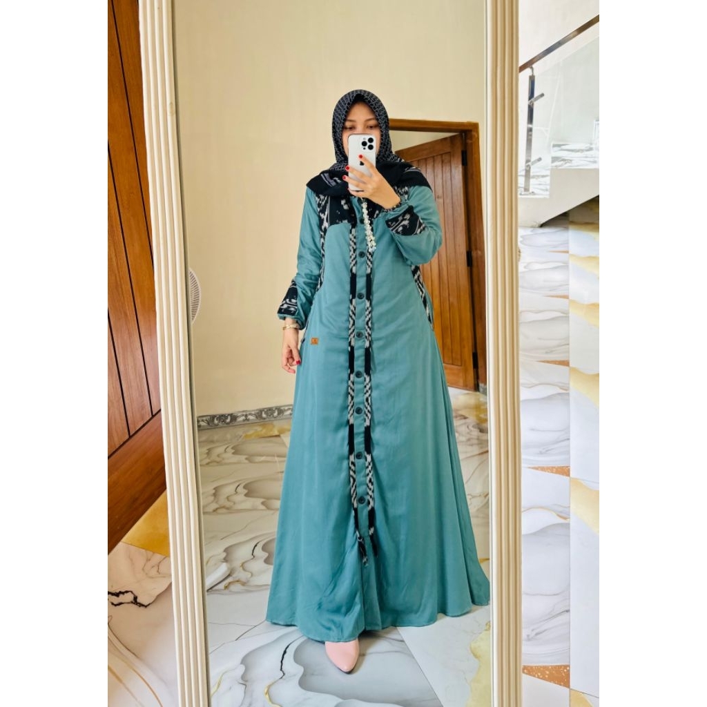 DAILY DRESS TENUN AZIZIYA WARDAH BY FAREECHA_GAMIS TENUN TERBARU_GAMIS FAREECHA TERBARU