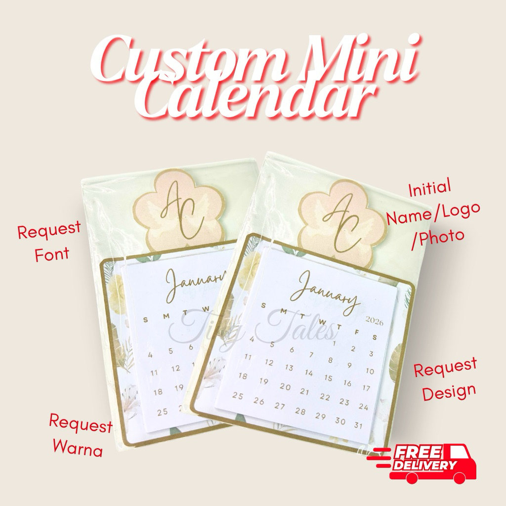 Kalender Mini Souvenir Custom Design Souvenir Pernikahan