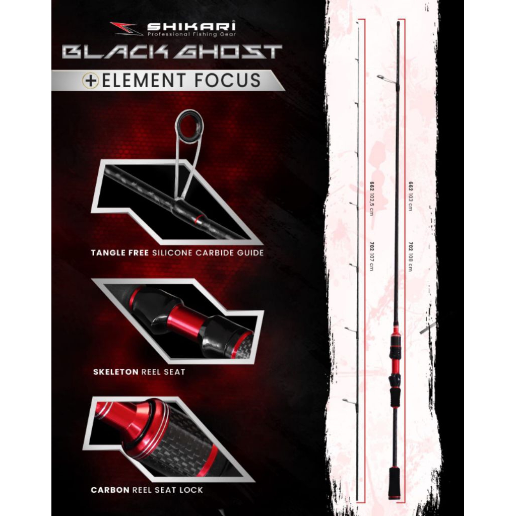 joran ultralight shikari BLACK GHOST 2-6 lbs top carbon solid