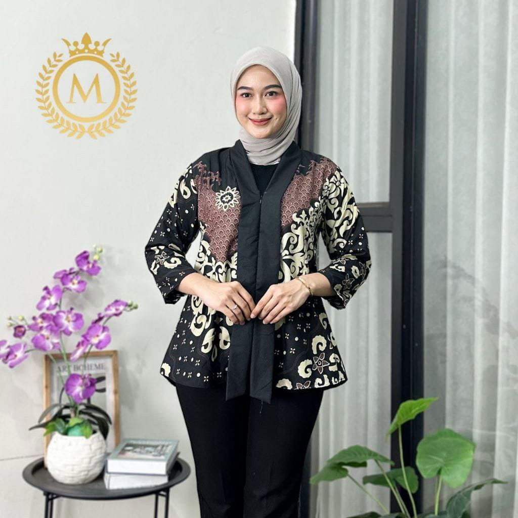 Blus Batik Wanita Modern / Kebaya Batik Kantor M L XL XXL / Baju Batik Wanita Modern / Blus Batik Wa