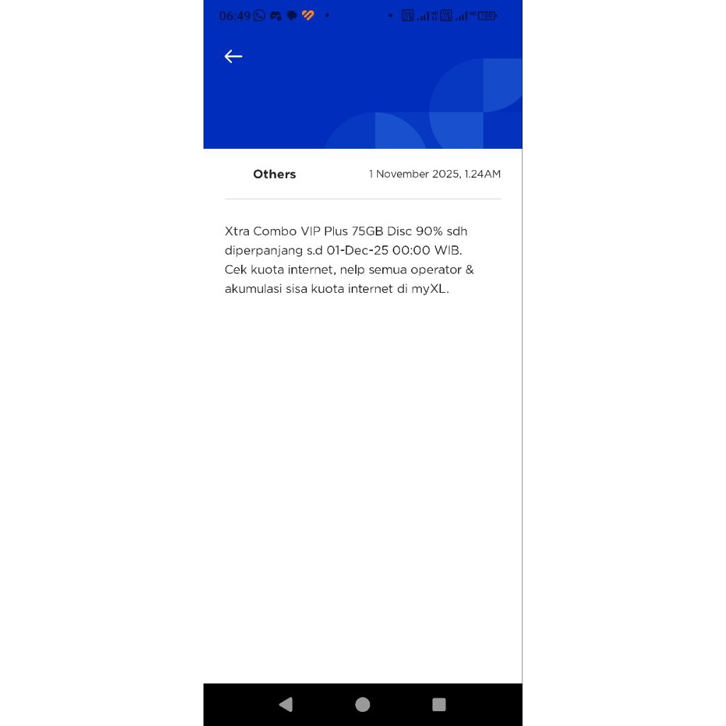 XL VIP Plus 75GB disc 90%
