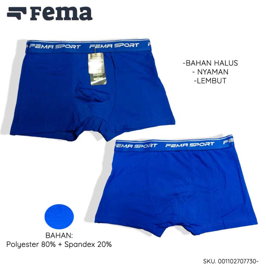 [1box isi 3pcs] Celana Dalam Pria Fema 7730/Celana Dalam Cowok Fema Boxer/CD Cowok Boxer Keren