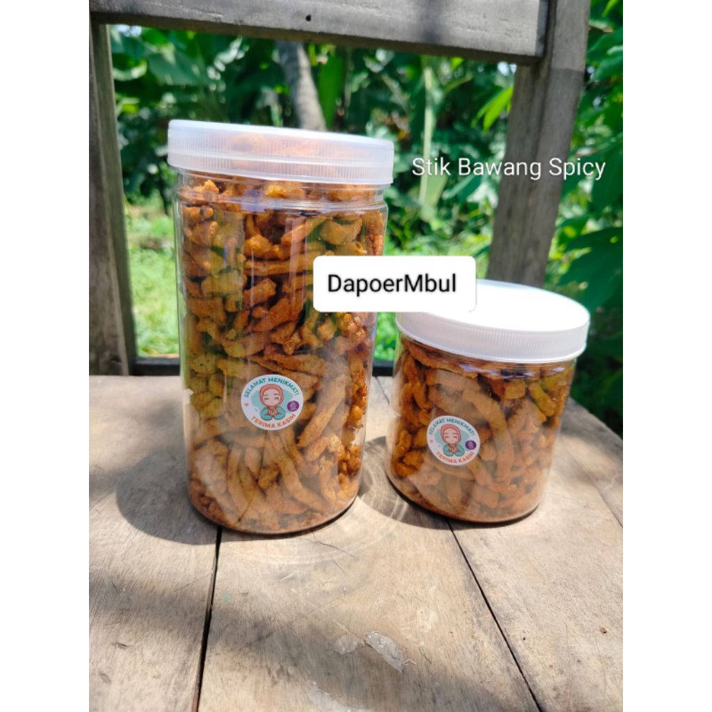 Stik Bawang Spicy Toples Kemasan 600ML Stik Bawang Pedas