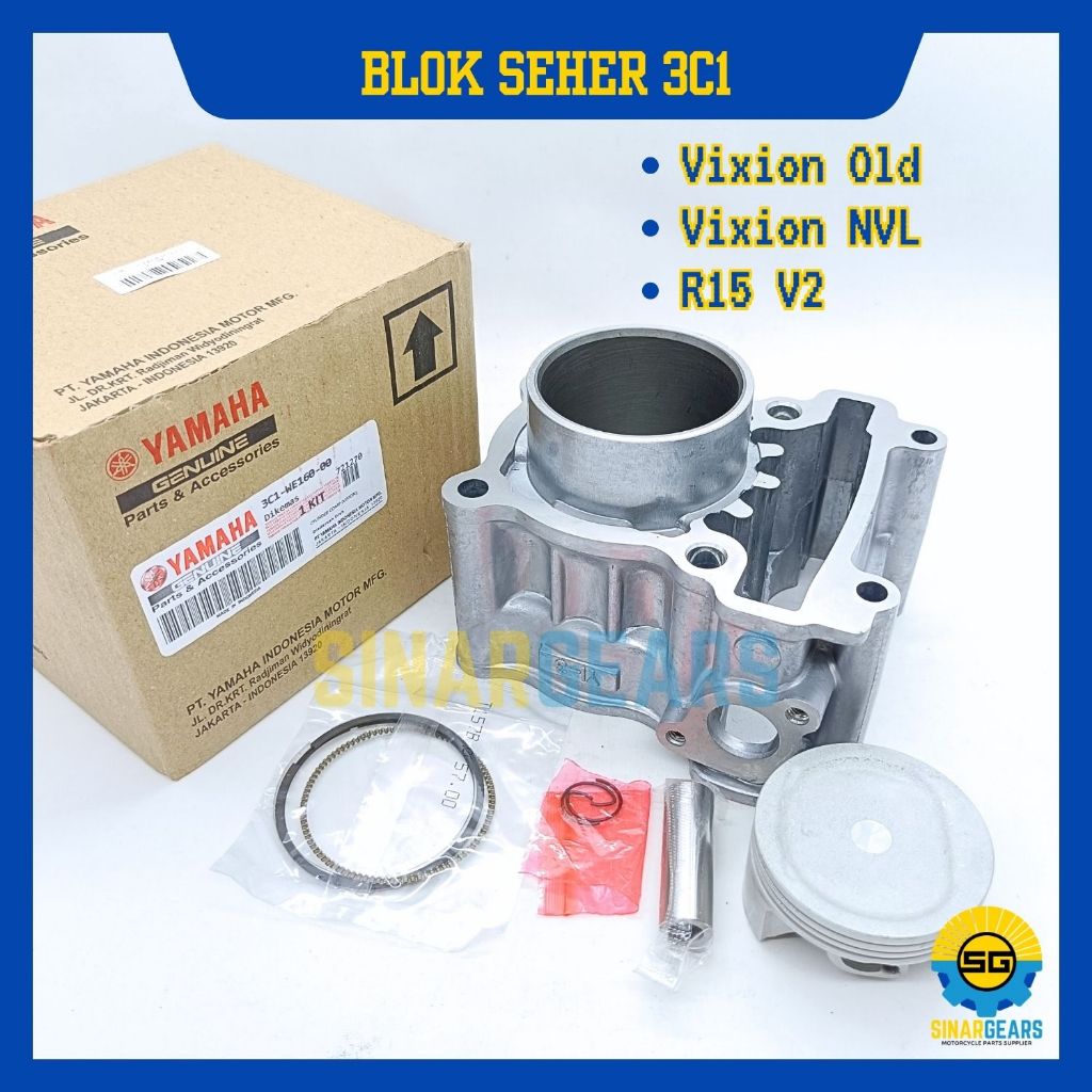 Block Boring Kualitas Original Yamaha 3C1 Blok Seher Vixion Old Vixion NVL R15 V2 Silinder Piston Se