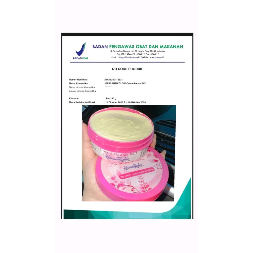 BCI PEMUTIH BADAN BPOM