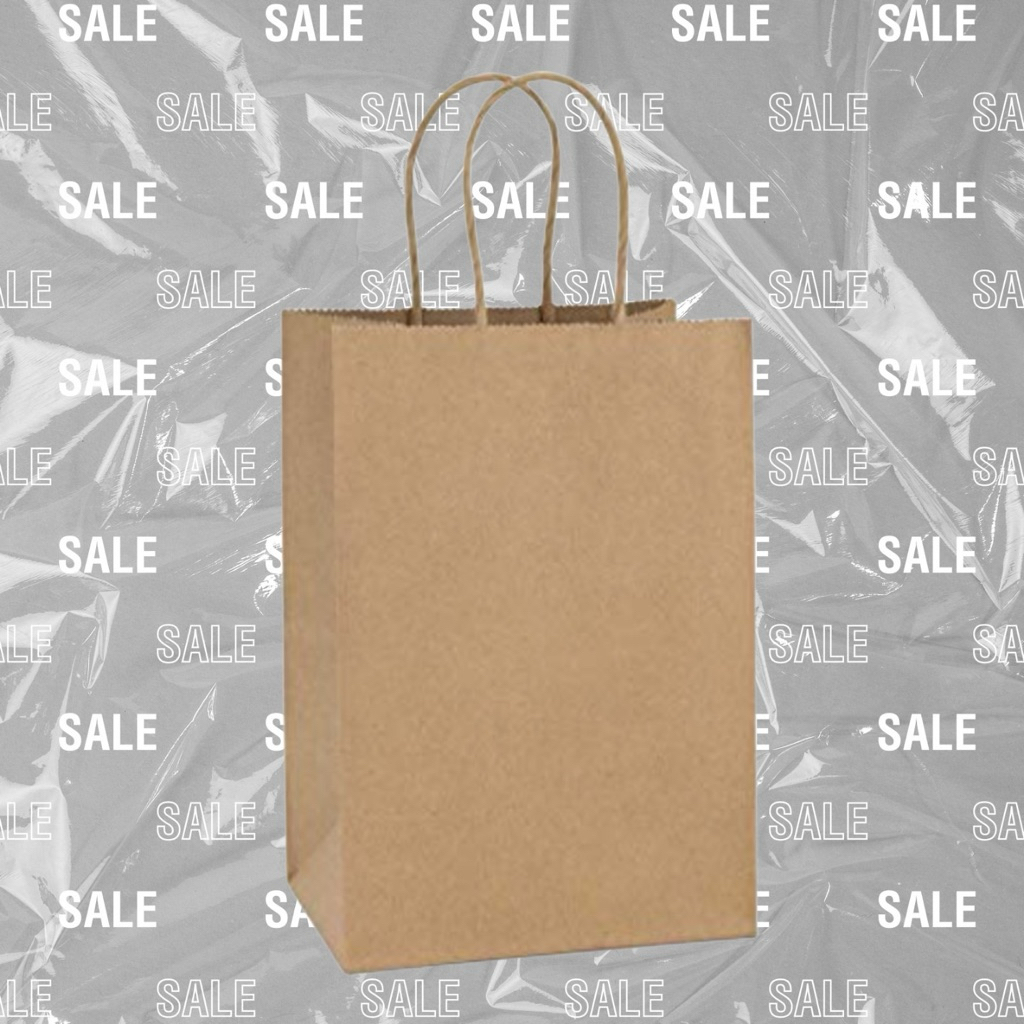 PAPERBAG KRAFT COKLAT POLOS 19X8X22 / PAPERBAG KRAFT POLOS / PAPERBAG POLOS / TAS KERTAS / TAS KERTA