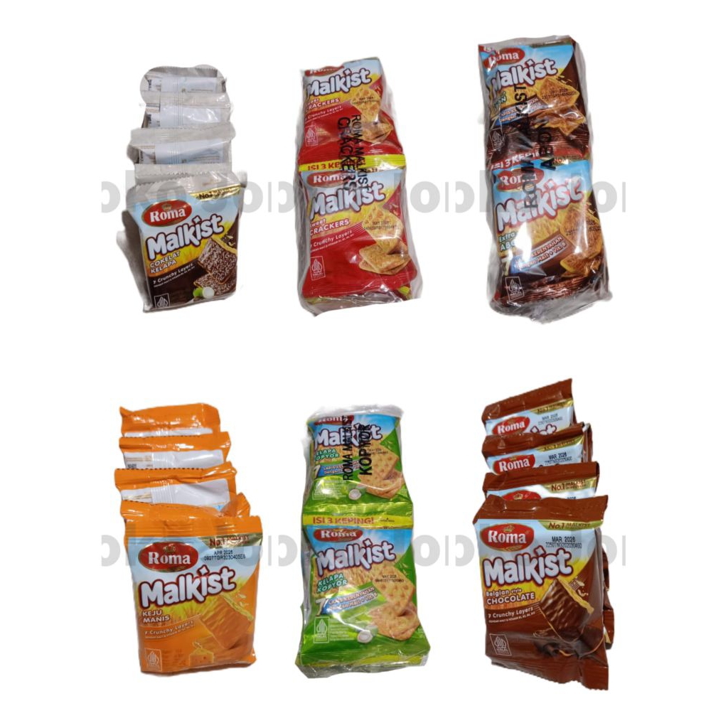 Biskuit Roma Malkist Crackers / Roma malkist coklat / Roma malkist abon Renceng 21 gram isi 10 pcs