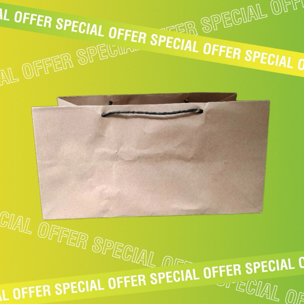 PAPERBAG KRAFT COKLAT POLOS 30X15X15 / PAPERBAG KRAFT POLOS / PAPERBAG BROWNIS POLOS / PAPERBAG KRAF