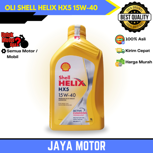 OLI SHELL HELIX HX5 15W-40 MOTOR MATIC DAN NON MATIC 1 LITER MULTI GRADE MOTOR OIL