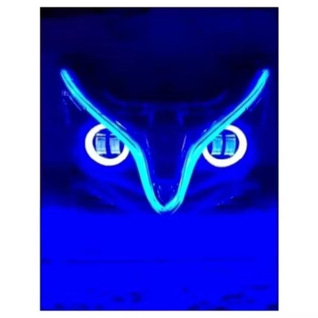 Kedok Reflektor Lampu Depan Vario 125 Techno KZR Custom Lampu Tembak LED 2 Mata List Biru Super Kere