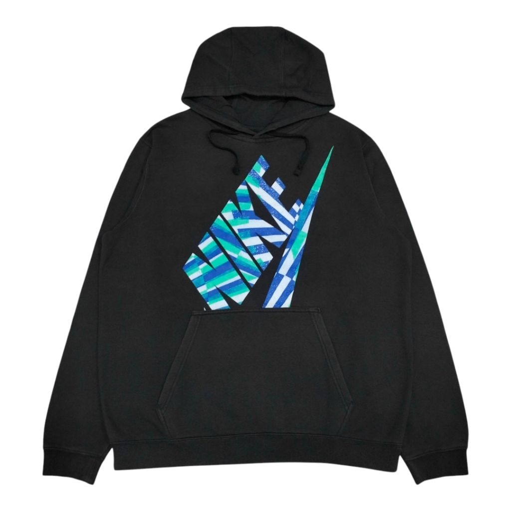 Hoodie Nike Big Swoosh / Logo Besar Hitam / Black Second Original