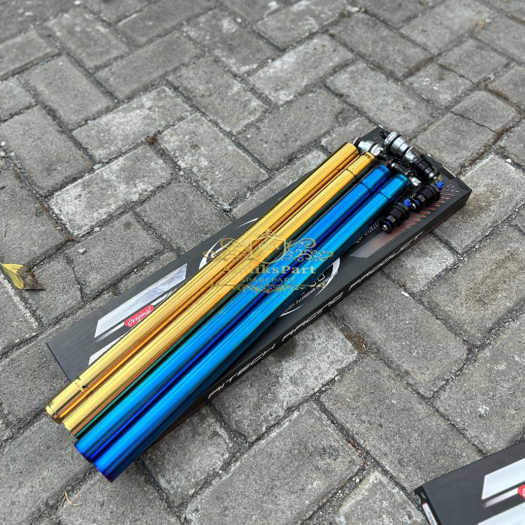 As skok Ninja R SS RR ZX original Aitech baru/ As depan Skok Ninja uk 33 blue dan gold set preload t