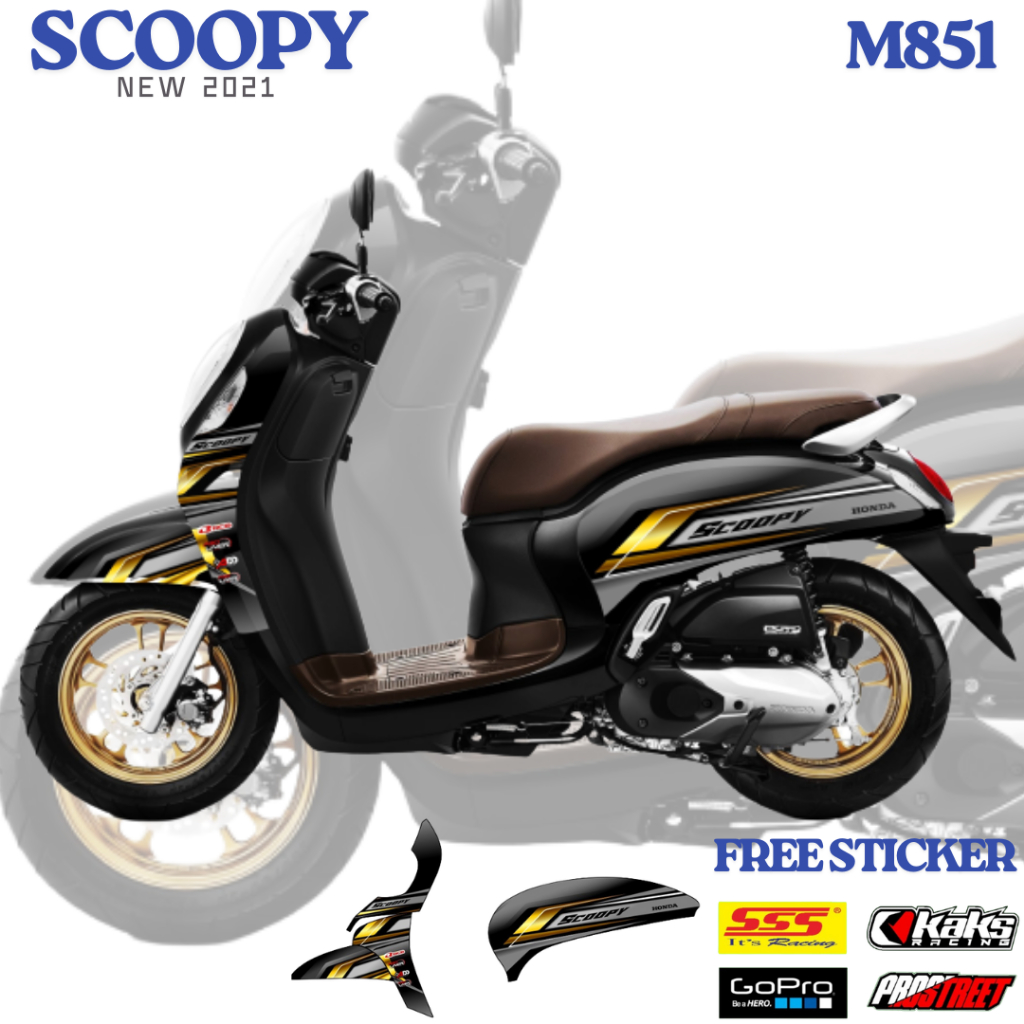 Sticker Striping Motor Honda Scoopy New 2021 M851 Cutting Stiker Decal Scoopy Striping Scoopy Printi