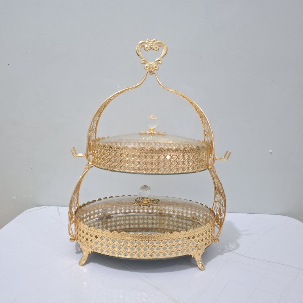 tempat kue sultan tingkat 2/wadah saji tingkat 2